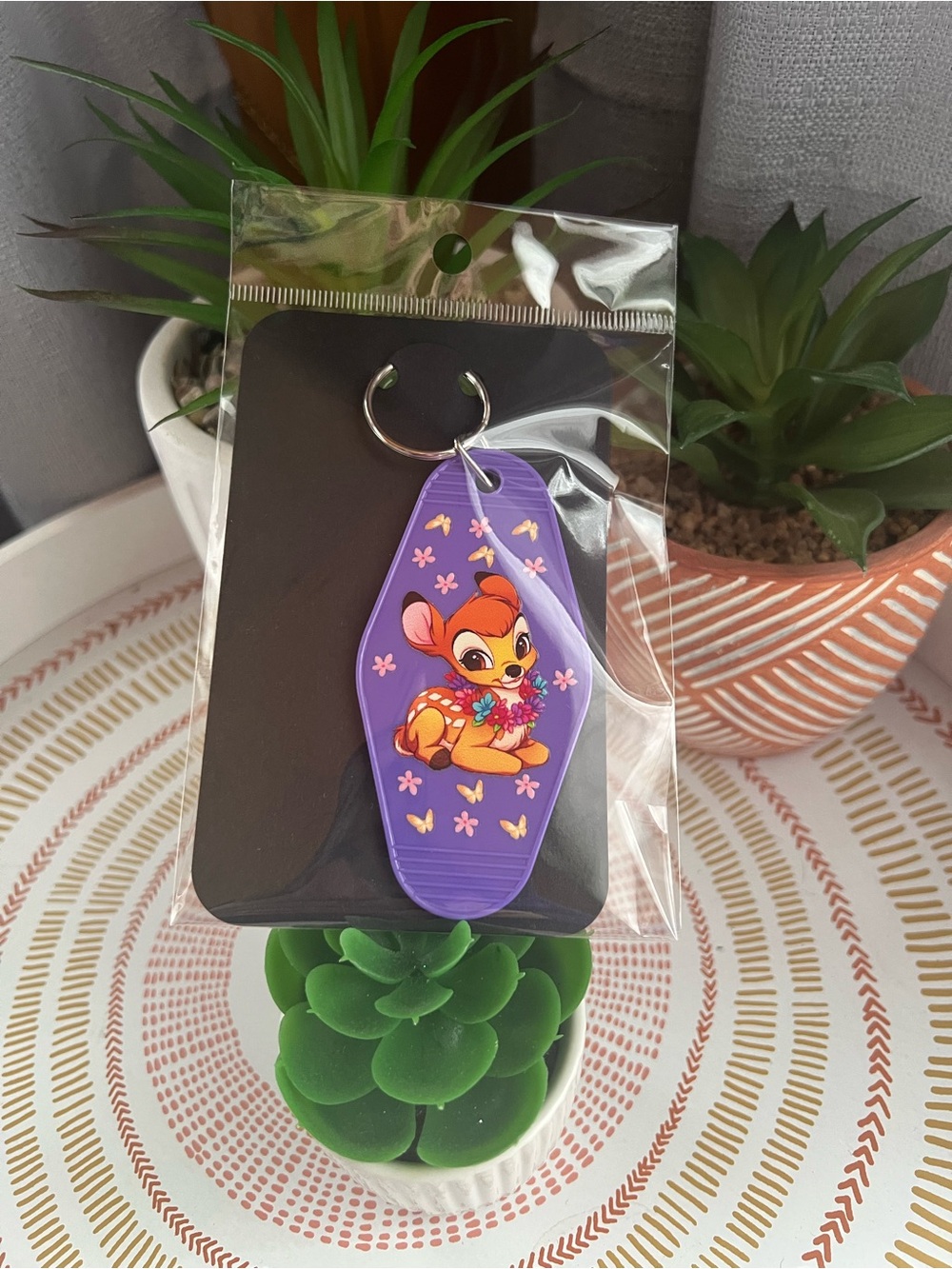 Cute Purple Disney Bambi Keychain